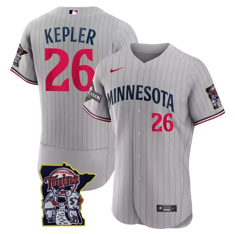 Max Kepler Gray Minnesota Twins Flex Base Postseason Patch Jersey All Stitched