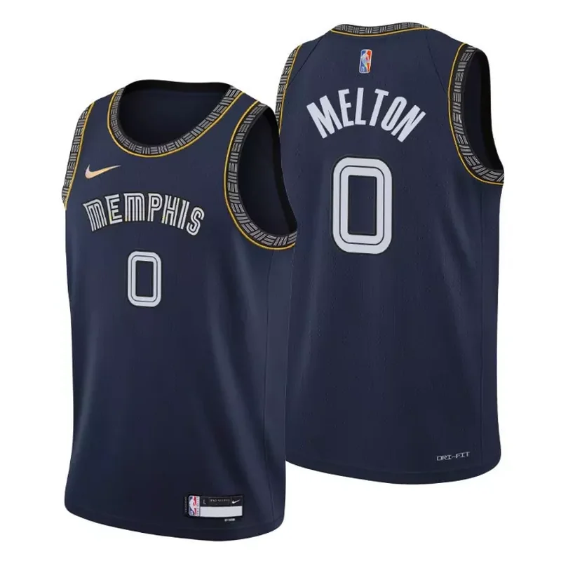 Memphis Grizzlies Deanthony Melton 0 NBA Basketball Team City Navy Jersey Memphis Fans
