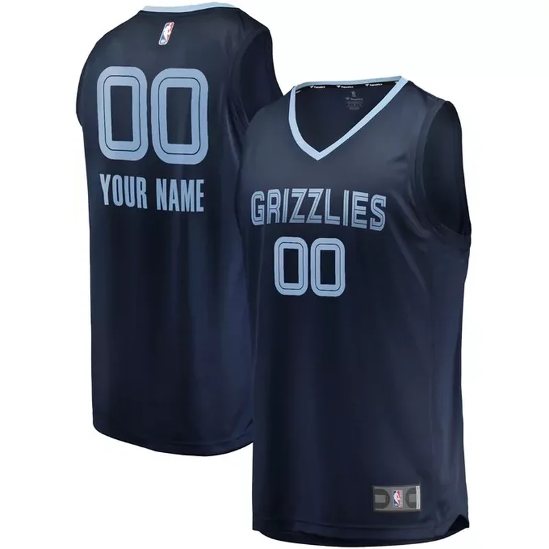 Memphis Grizzlies Fast Break Custom Jersey Navy Icon Edition