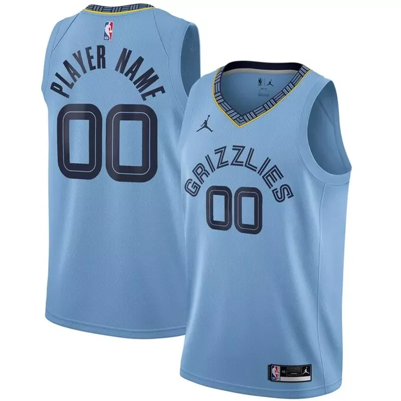 Memphis Grizzlies Jordan Brand Custom Jersey Statement Edition Light Blue