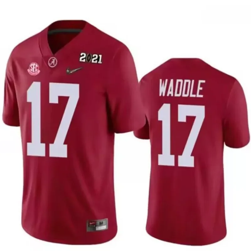 Men's Alabama Crimson Tide #1 Jameson Williams 2022 Patch White College Football Stitched Jersey - Image 5