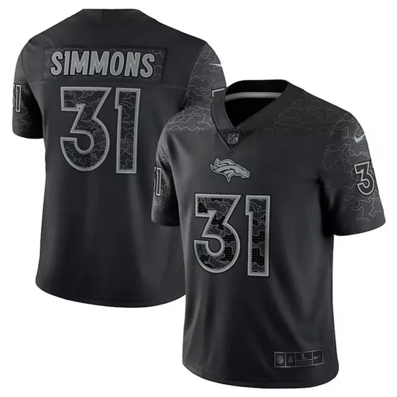Men's Denver Broncos #31 Justin Simmons 2022 Olive Salute To Service Stitched Jersey - Image 2
