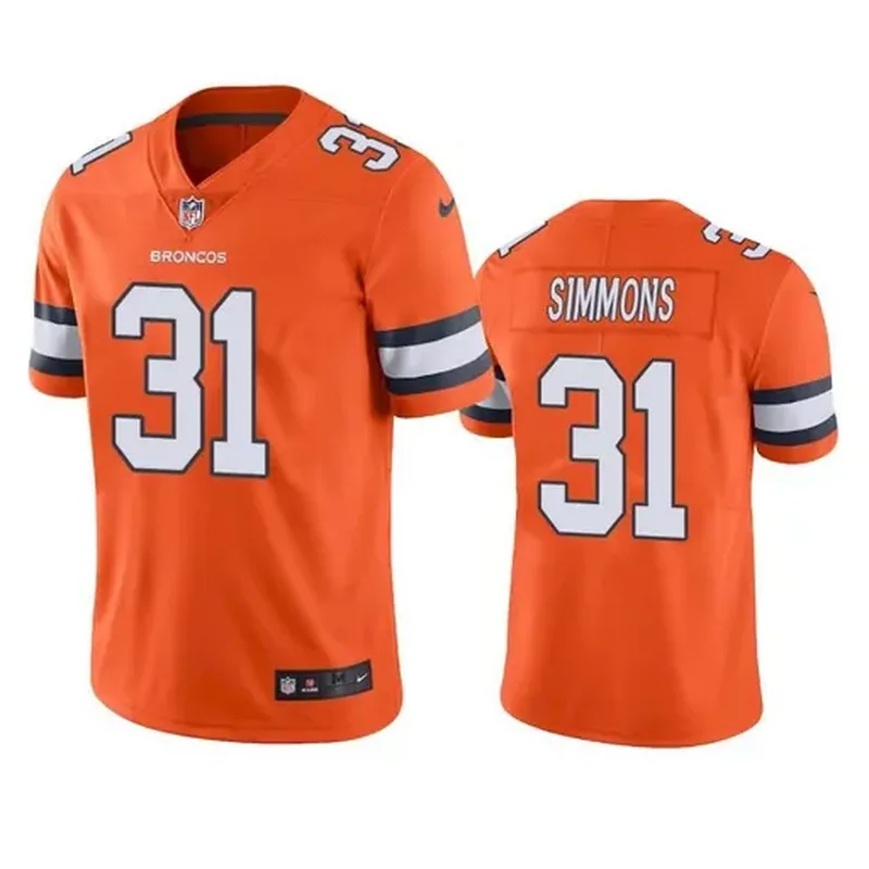 Men's Denver Broncos #31 Justin Simmons 2022 Olive Salute To Service Stitched Jersey - Image 4