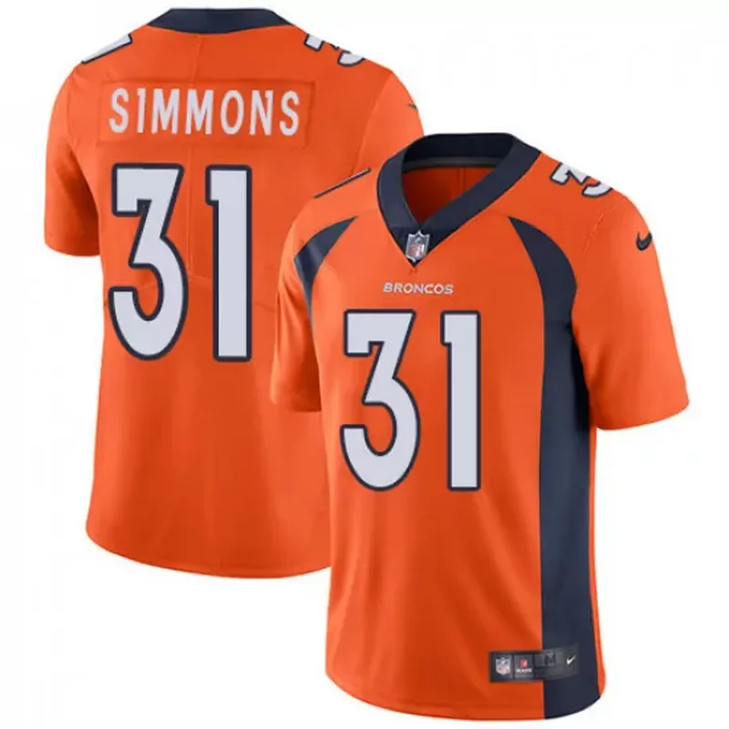 Men's Denver Broncos #31 Justin Simmons 2022 Olive Salute To Service Stitched Jersey - Image 5