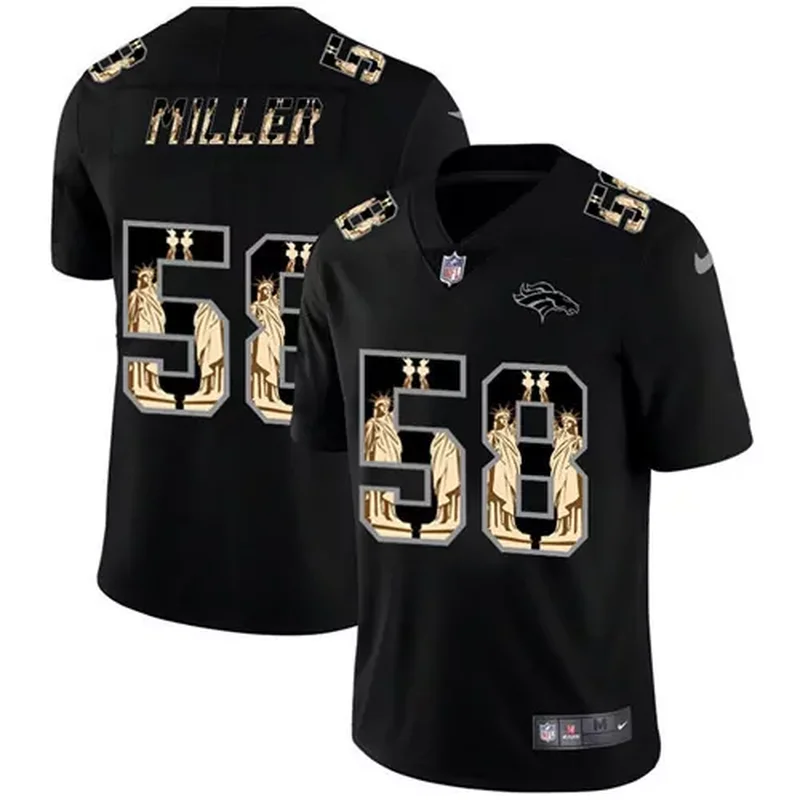 Men's Denver Broncos #58 Von Miller 2019 Black Gold Edition Stitched Jersey - Image 3