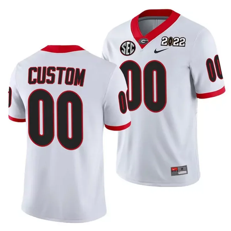 Men's Georgia Bulldogs Custom 2022 Patch White College Football Stitched Jersey