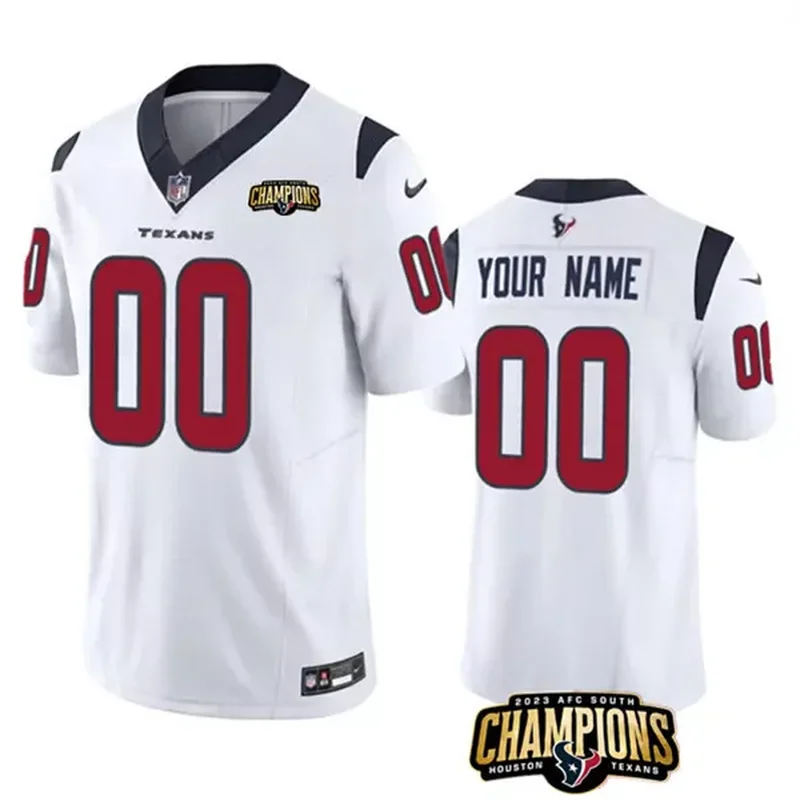 Men's Houston Texans Custom Red 2023 F.U.S.E. With John Madden Patch Vapor Football Stitched Jersey - Image 2