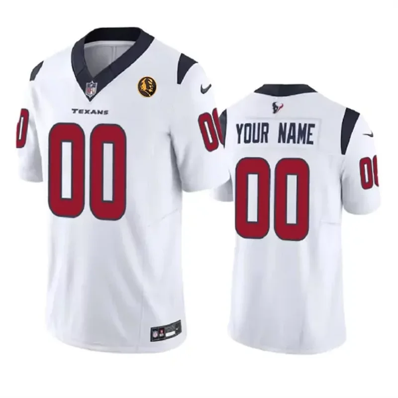 Men's Houston Texans Custom Red 2023 F.U.S.E. With John Madden Patch Vapor Football Stitched Jersey - Image 4