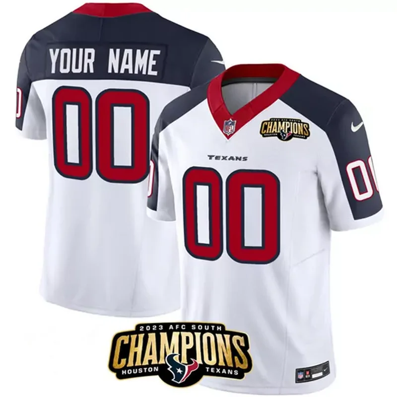 Men's Houston Texans Custom Red 2023 F.U.S.E. With John Madden Patch Vapor Football Stitched Jersey - Image 5