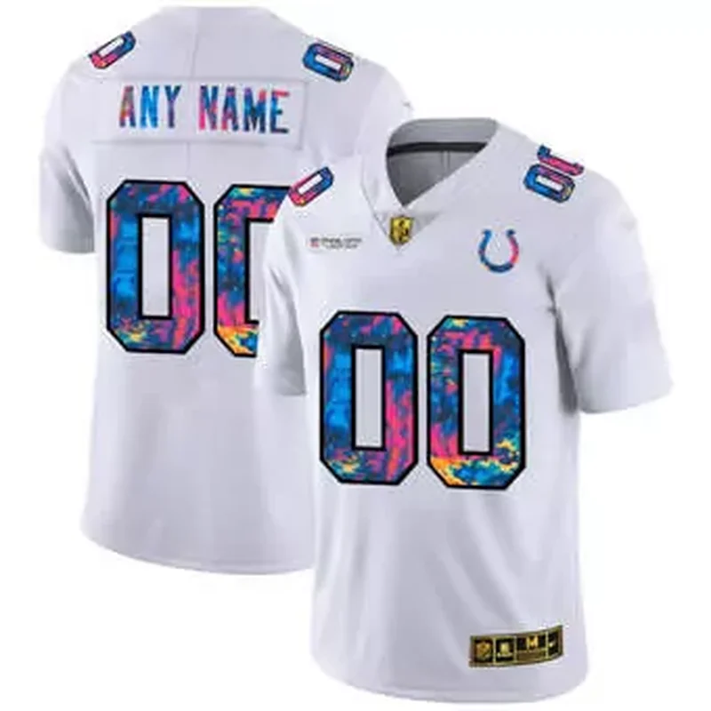 Men's Indianapolis Colts Custom 2020 White Crucial Catch Stitched Jersey