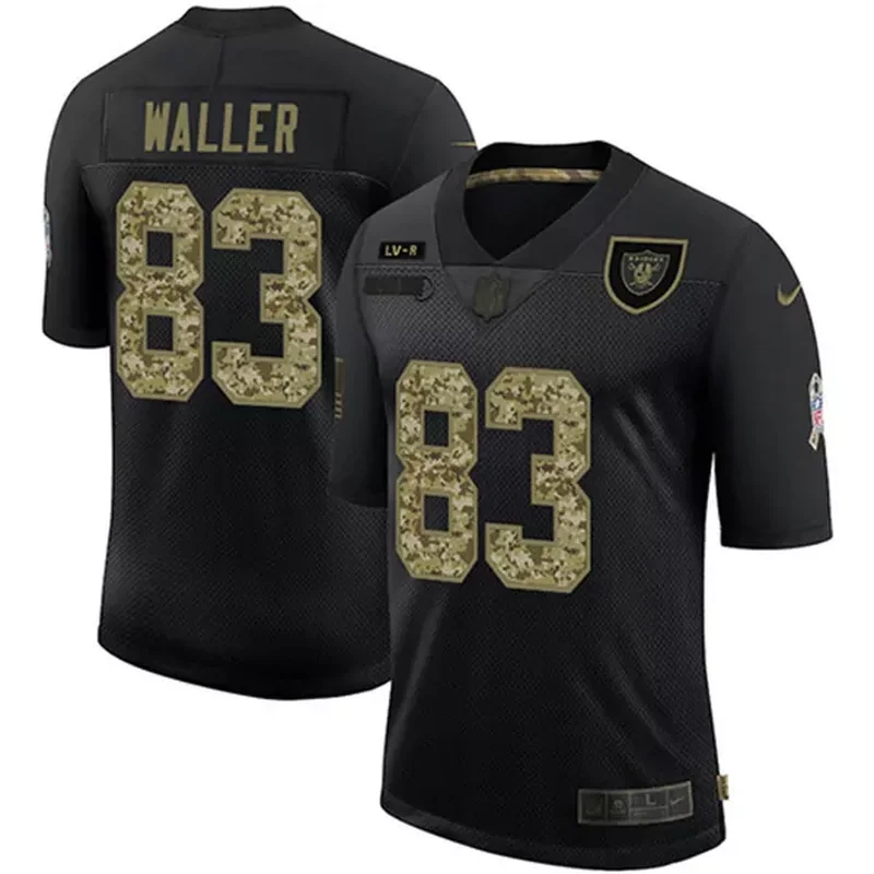 Men's Las Vegas Raiders #83 Darren Waller Black 2020 Inaugural Season With C Patch Vapor Stitched Jersey - Image 3
