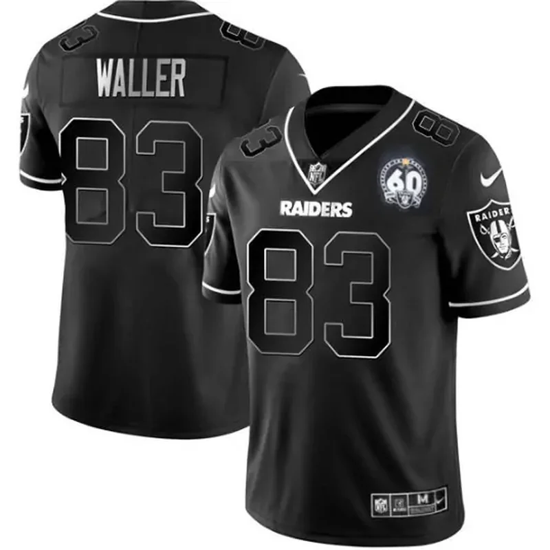 Men's Las Vegas Raiders #83 Darren Waller Black 2020 Inaugural Season With C Patch Vapor Stitched Jersey - Image 5