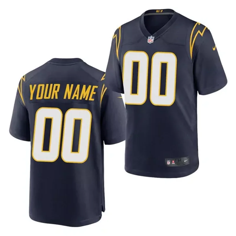 Men's Los Angeles Chargers Custom Black Reflective Stitched Jersey - Image 4