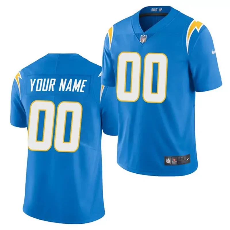 Men's Los Angeles Chargers Custom Black Reflective Stitched Jersey - Image 5