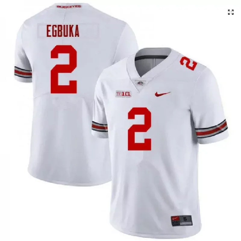 Men's Ohio State Buckeyes #2 Emeka Egbuka White Vapor Stitched Jersey