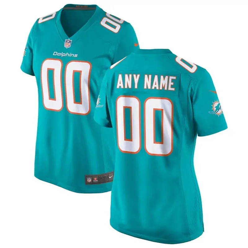Miami Dolphins Womens Custom Game Jersey Aqua