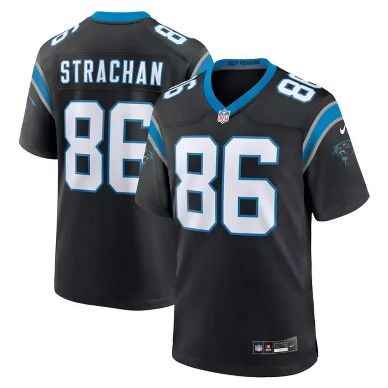 Mike Strachan Carolina Panthers Game Jersey Black