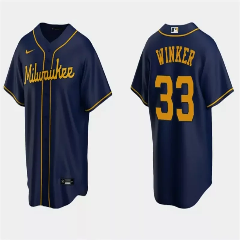 milwaukee brewers #51 freddy peralta navy cool base stitched Baseball jersey - Image 3