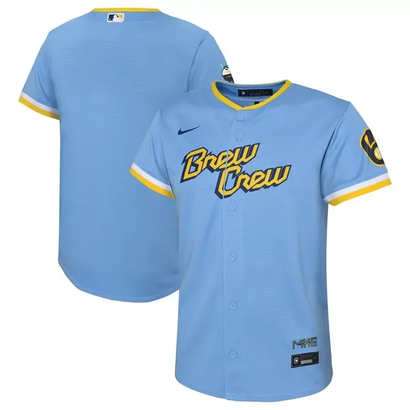 Christian Yelich Milwaukee Brewers Road Player Logo Jersey Gray - Image 4