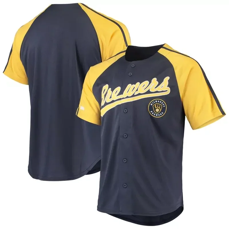 Christian Yelich Milwaukee Brewers 50th Season Alternate Player Jersey Navy - Image 3