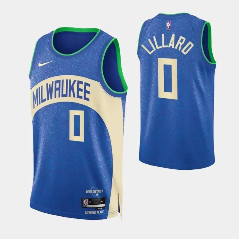 milwaukee bucks #0 damian lillard 2023 24 city edition Basketball jersey