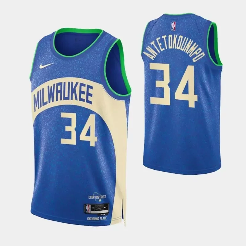 milwaukee bucks #34 giannis antetokounmpo 2023 24 city edition swingman Basketball jersey
