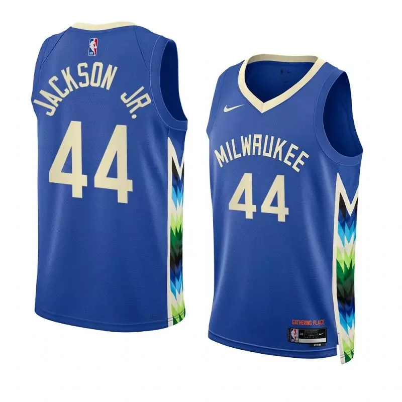milwaukee bucks #44 andre jackson jr. 2023 nba draft men white 2022 2023 association edition Basketball jersey - Image 3
