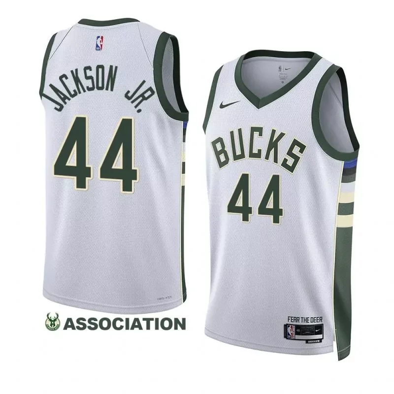 milwaukee bucks #44 andre jackson jr. 2023 nba draft men white 2022 2023 association edition Basketball jersey