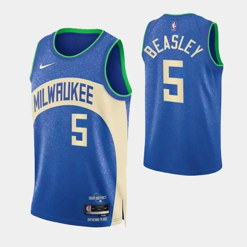 milwaukee bucks #5 malik beasley 2023 24 city edition swingman Basketball jersey