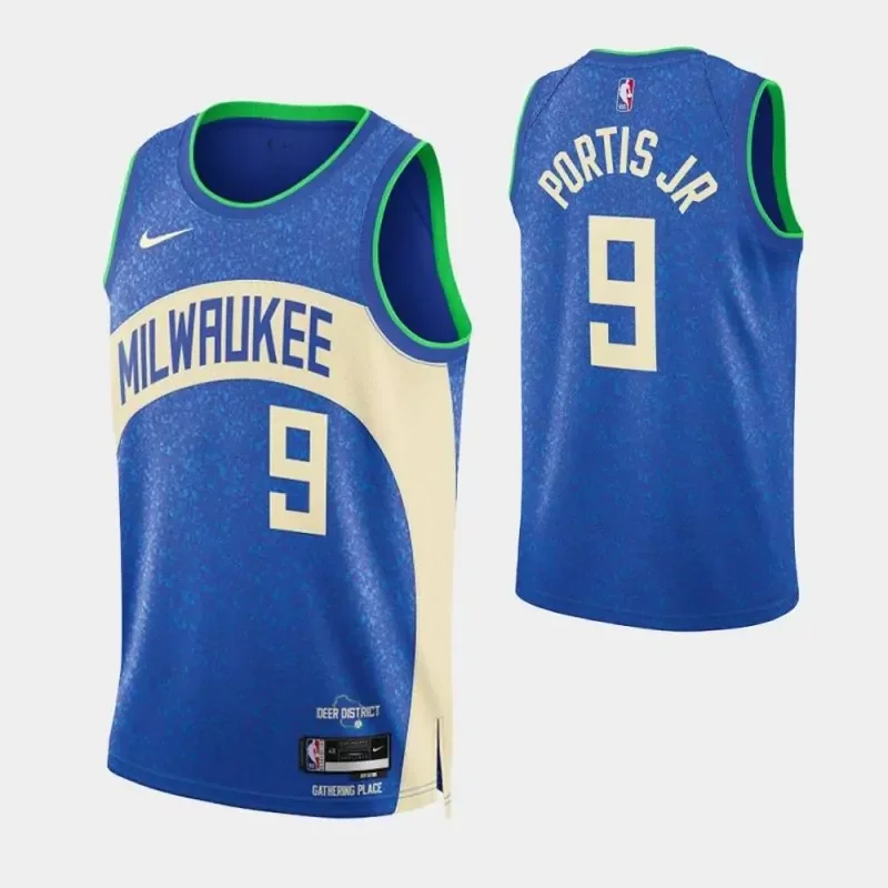 milwaukee bucks #5 malik beasley 2023 24 city edition swingman Basketball jersey - Image 2