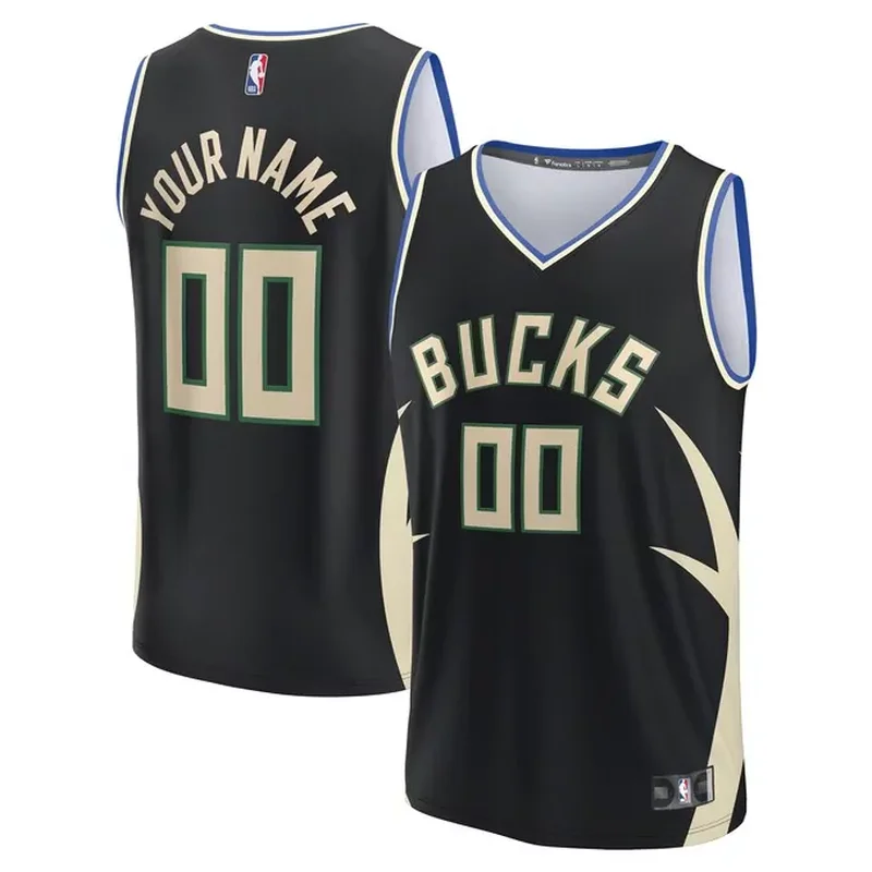 Milwaukee Bucks Custom Fast Break Jersey Statement Edition Black
