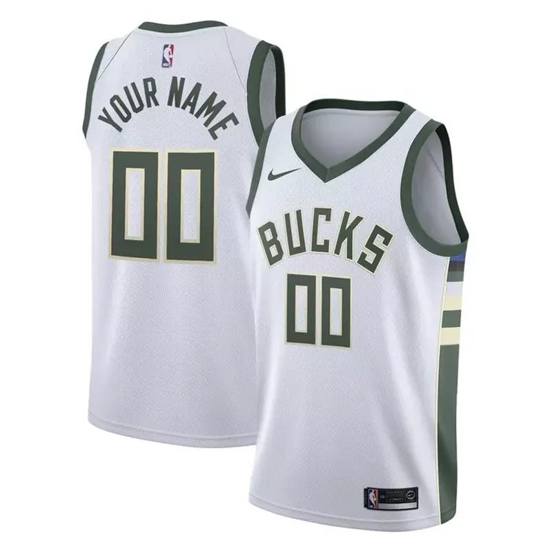 Milwaukee Bucks Custom Jersey White Association Edition