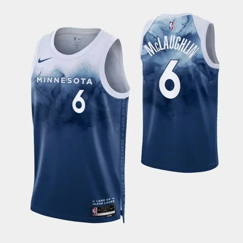 Minnesota Timberwolves #4 Rob Dillingham 2024 Draft Icon Edition Navy 75th Basketball jersey - Image 3