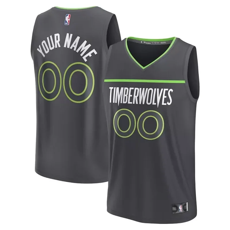 Minnesota Timberwolves Custom Fast Break Jersey Statement Edition Black