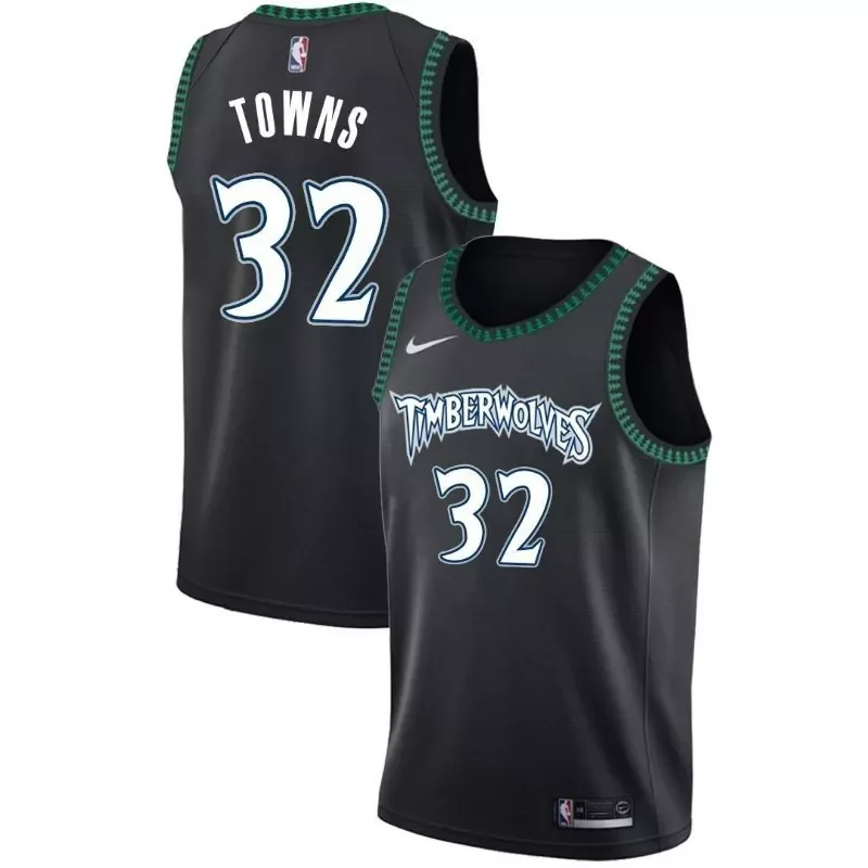 Minnesota Timberwolves Karl-anthony Towns #32 NBA 2020 New Arrival Black Jersey
