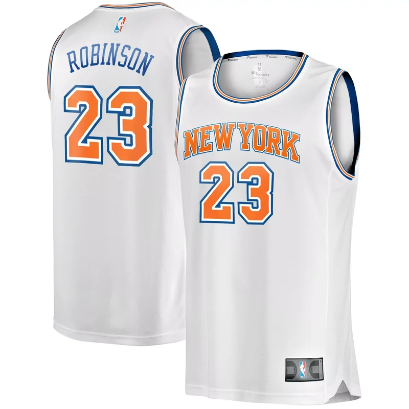 R.j. Barrett New York Knicks NBA Draft First Round Pick Fast Break Jersey Royal Icon 2019 - Image 2