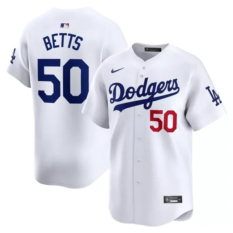 Mookie Betts Los Angeles Dodgers Home Player Name Jersey White - Image 3