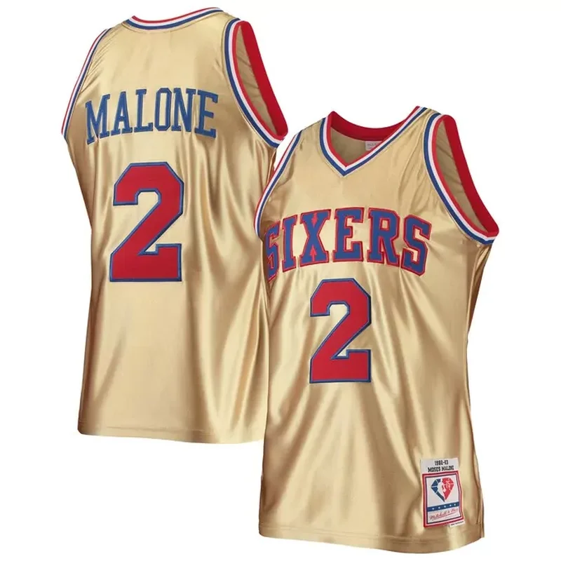 Julius Erving Philadelphia 76ers 1982/83 Classics Jersey Red - Image 4