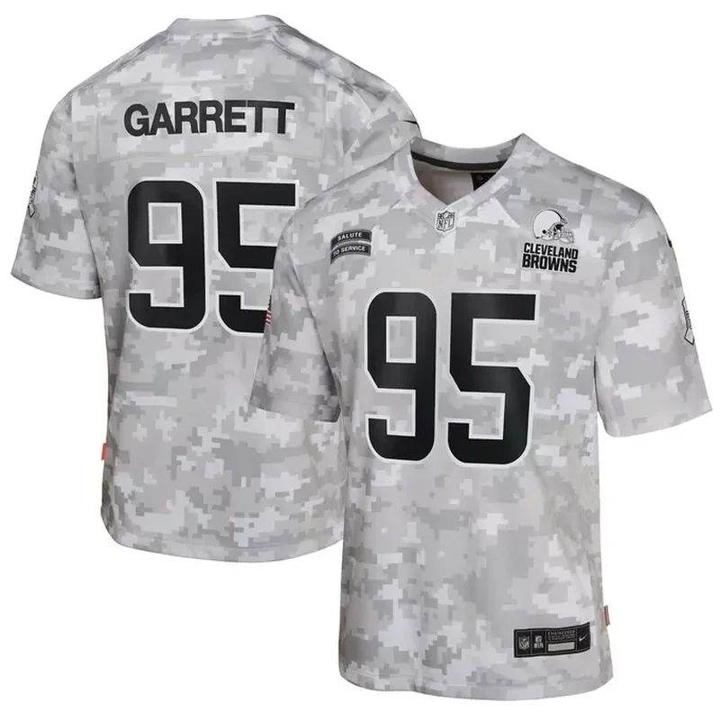 Myles Garrett Cleveland Browns 2024 Salute to Service Game Jersey Arctic Camo