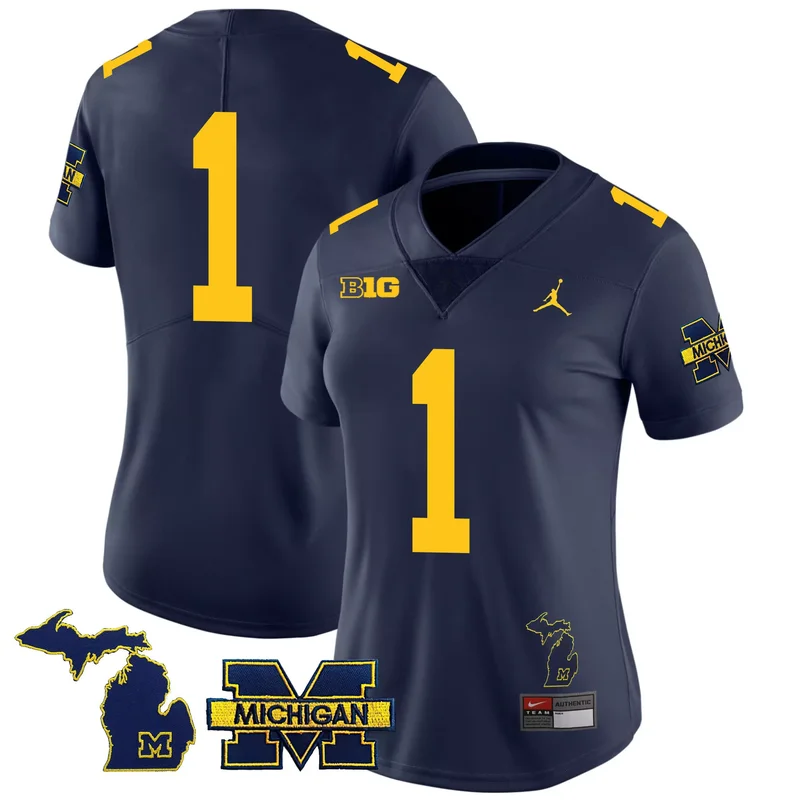 Alternate michigan wolverines rose bowl patch jersey all stitched - Image 2