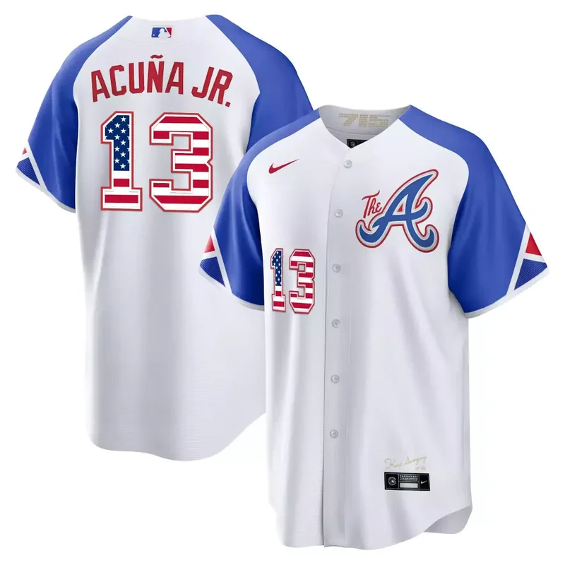 Navy Gold Team Atlanta Braves The A Gold Flag Cool Base Jersey All Stitched - Image 2