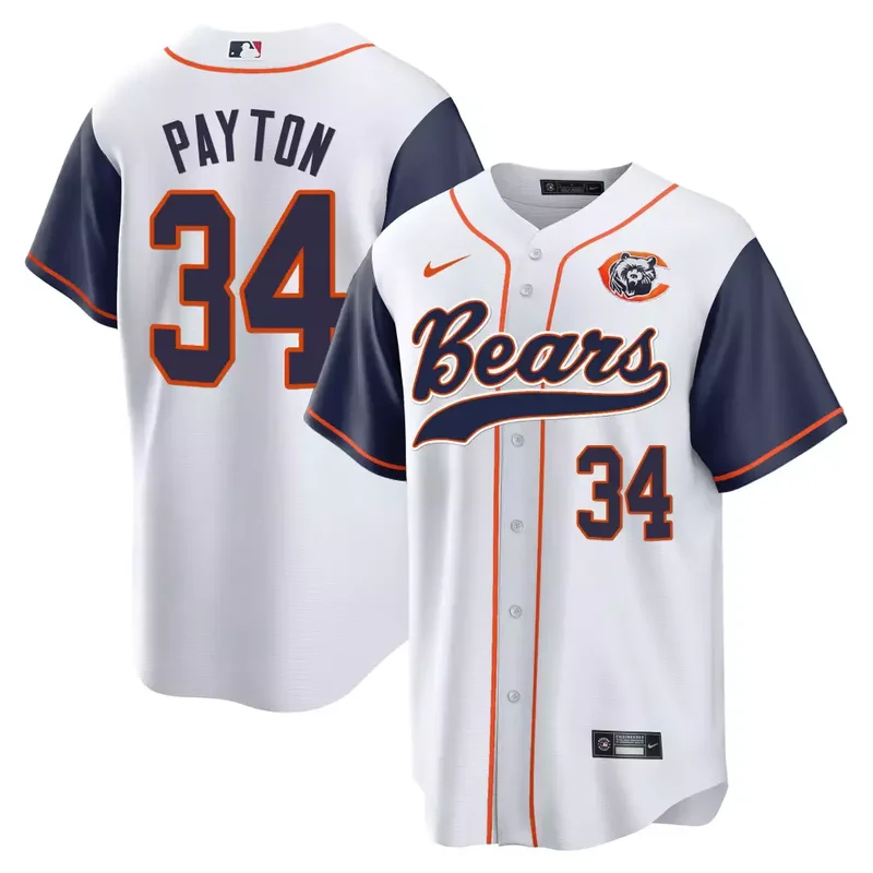 Navy Sleeves Brian Urlacher Bears Throwback Baseball Jersey All Stitched - Image 4