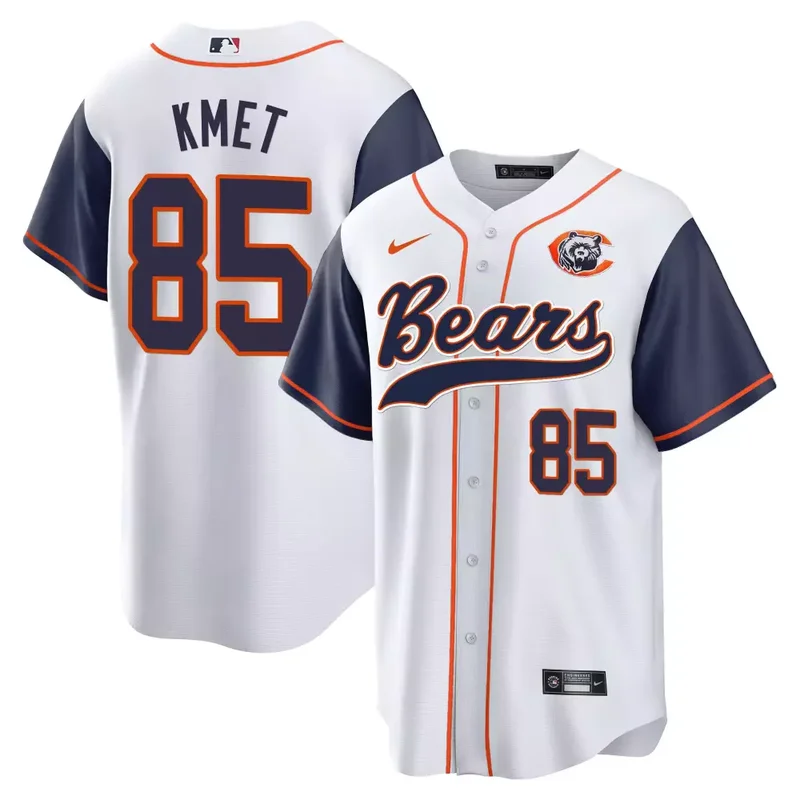 Navy Sleeves Brian Urlacher Bears Throwback Baseball Jersey All Stitched - Image 5