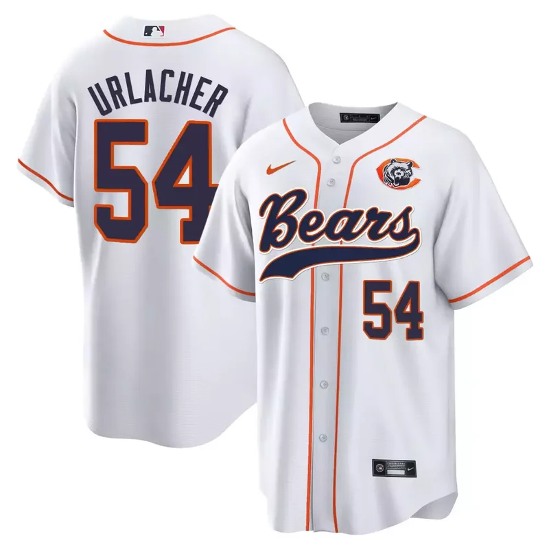 Navy Walter Payton Bears Throwback Baseball Jersey All Stitched - Image 5