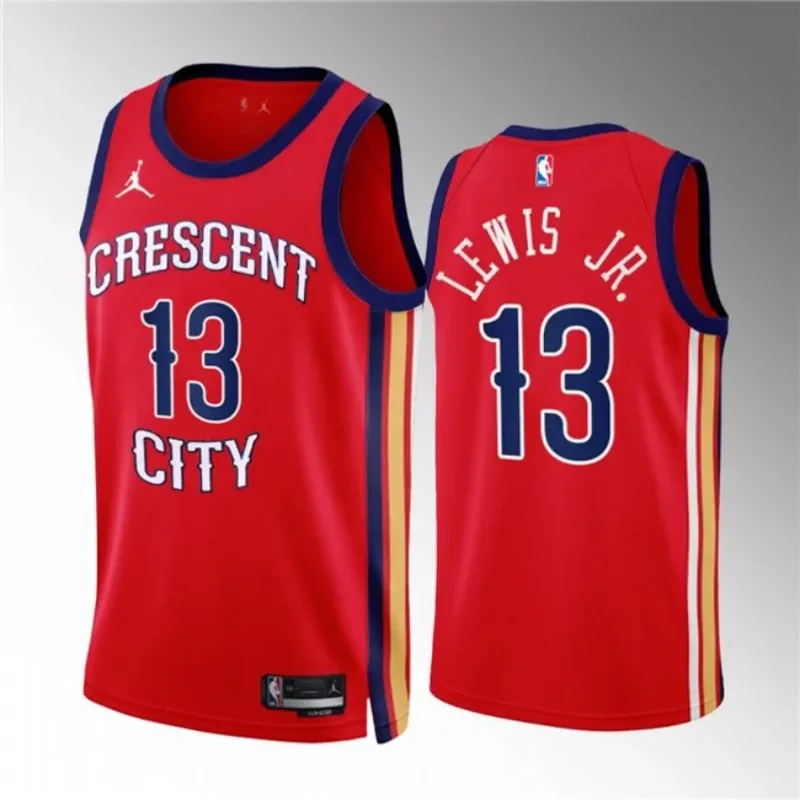 New Orleans Pelicans #8 Naji Marshall Red 2022 23 Statement Edition Stitched Jersey - Image 3