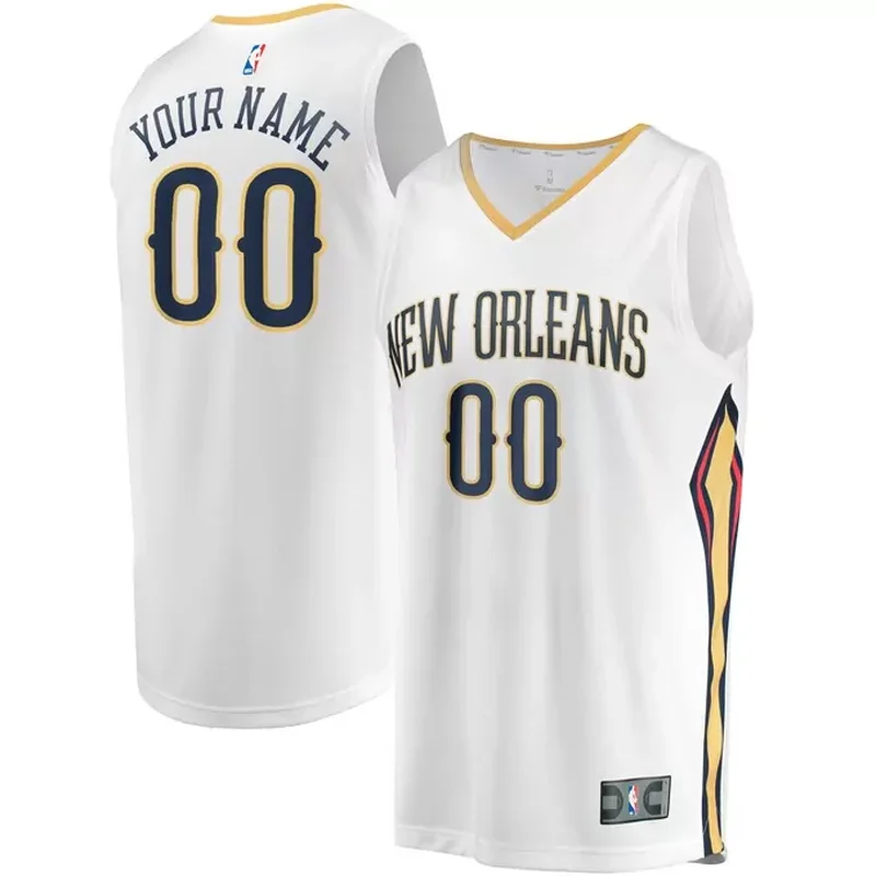 New Orleans Pelicans Fast Break Custom Jersey Association Edition White