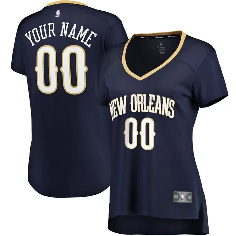New Orleans Pelicans Womens Fast Break Custom Jersey Navy Icon Edition