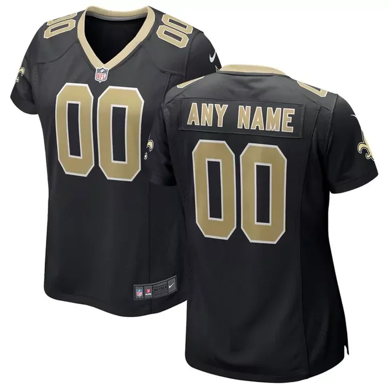 New Orleans Saints Womens Custom Game Jersey Black