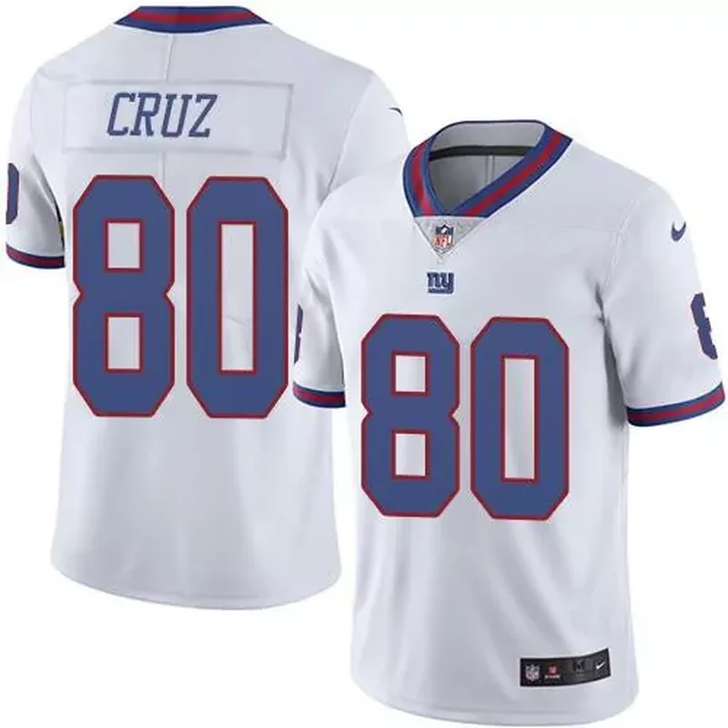 New York Giants #80 Victor Cruz White Men's Stitched Rush Jersey