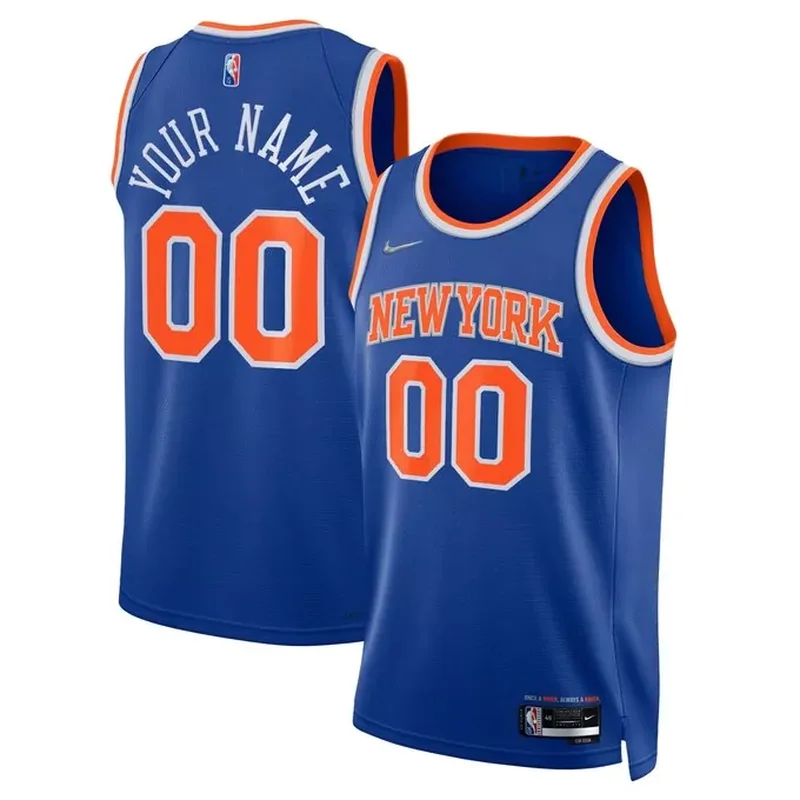 New York Knicks 2021/22 Diamond Custom Jersey Icon Edition Blue
